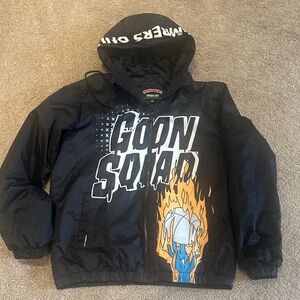 Black "Goon Squad" Graphic Hooded Kids Jacket